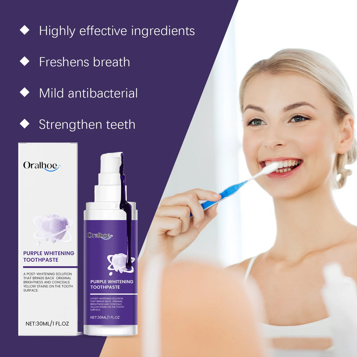 Efficient Dental Toothpaste Whitening Deep Cleaning Remove Plaque And Stains Tartar Hygiene Whiten Teeth For A Confident Smile