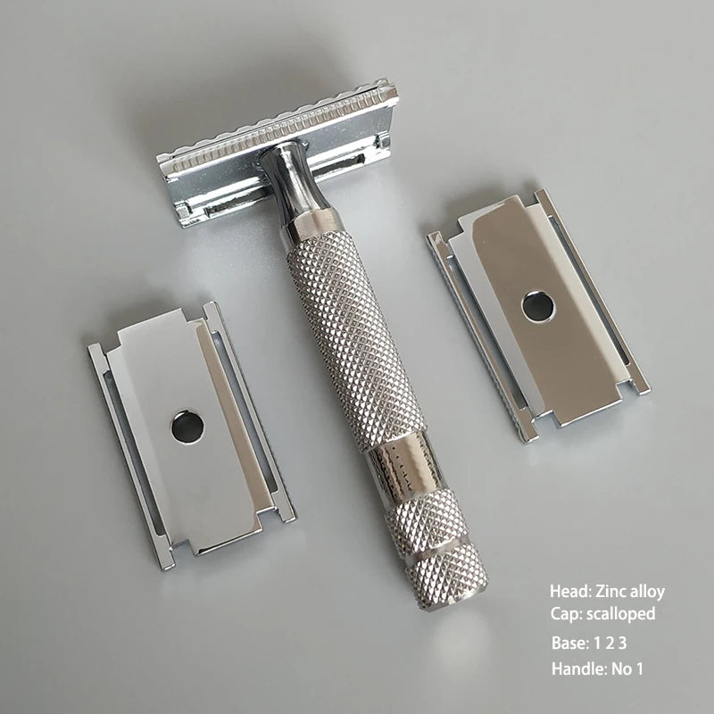Dscosmetic AX-SE Zinc Alloy Double Edge Safety Razor with Stainless Steel Handle