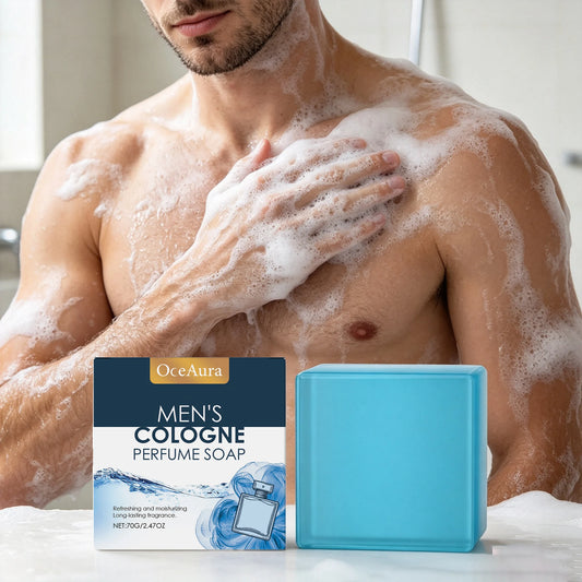 70g Men Cologne Bathing Soap Gentle Cleaning Pores Moisturizing Non-tight Rejuvenating Improve Skin Texture Soothing Discomfort Smoothing Body Soap