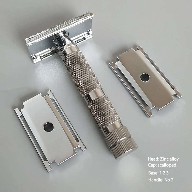 Dscosmetic AX-SE Zinc Alloy Double Edge Safety Razor with Stainless Steel Handle