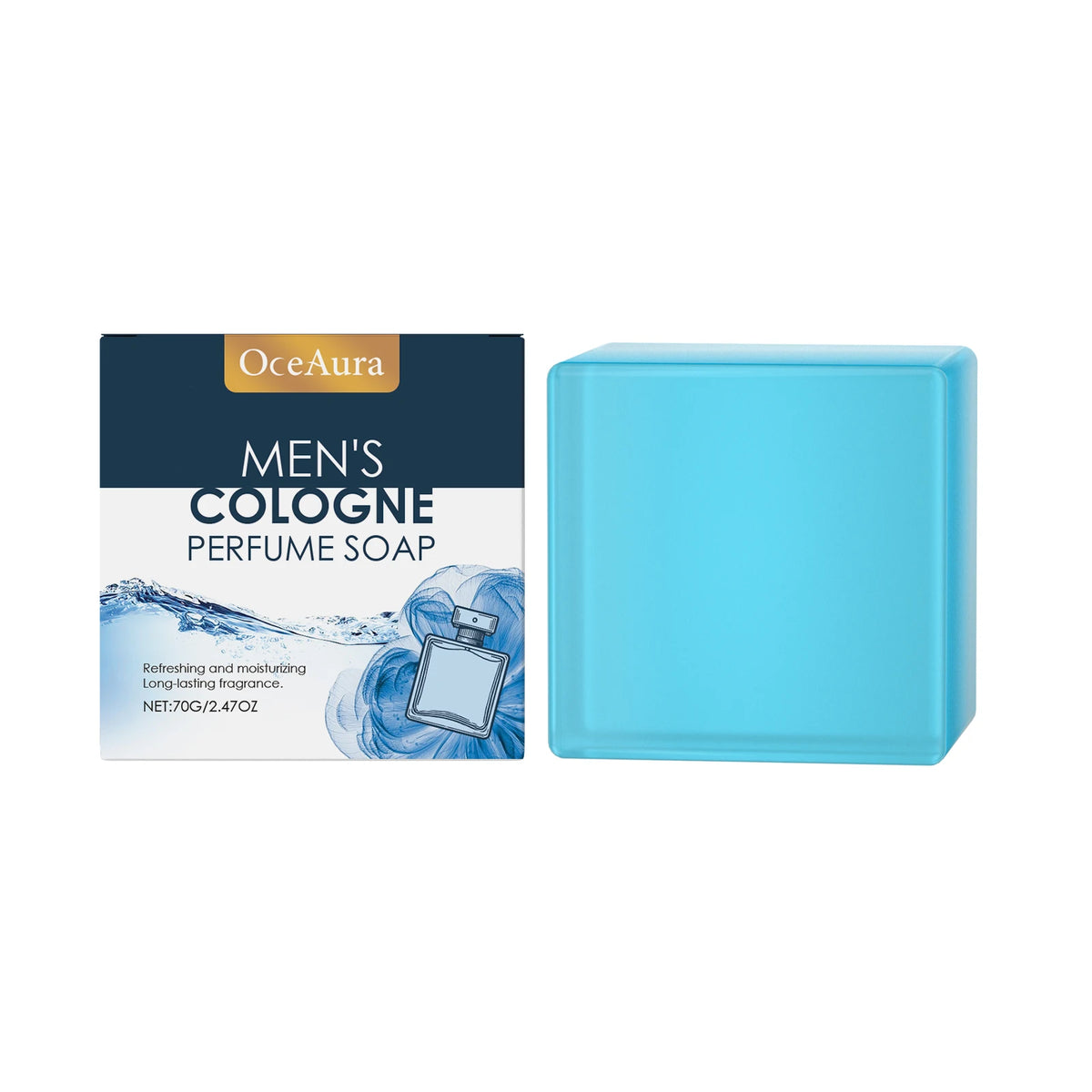 70g Men Cologne Bathing Soap Gentle Cleaning Pores Moisturizing Non-tight Rejuvenating Improve Skin Texture Soothing Discomfort Smoothing Body Soap