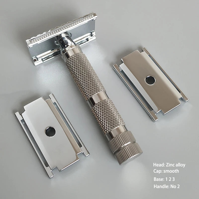 Dscosmetic AX-SE Zinc Alloy Double Edge Safety Razor with Stainless Steel Handle