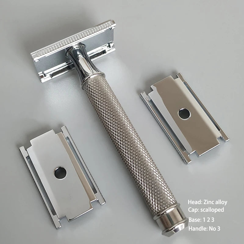 Dscosmetic AX-SE Zinc Alloy Double Edge Safety Razor with Stainless Steel Handle
