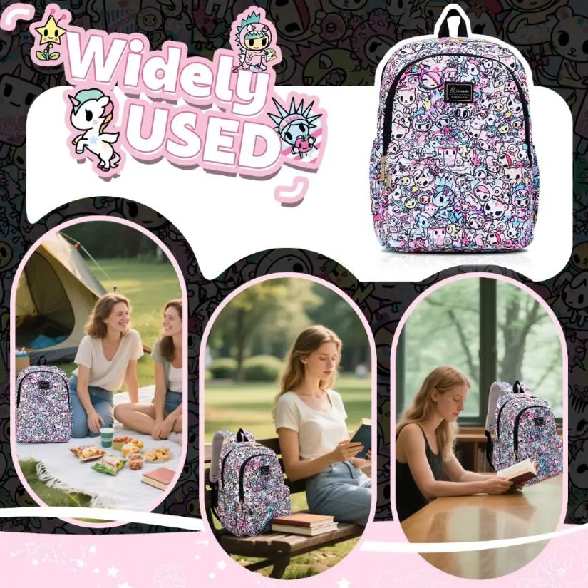Tokidoki Travel Backpack for Women Shoulder Bag Unicorno Casual Daypack for Work Weekender Business Hiking