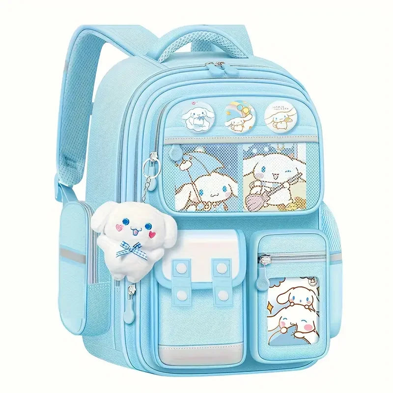 The Mesuca Kawaii Girls Backpack Cute Purple School Bag for Teens Aesthetic Bookbag with Plush Charm, Multi Pocket Lightweight Student Backpack for School Travel Daily Use