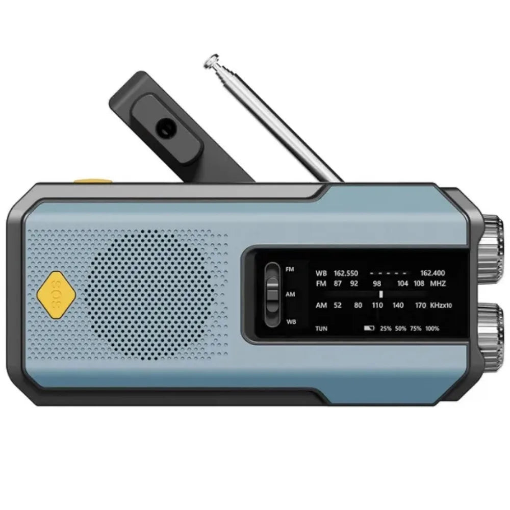 Emergency Solar Hand Crank Radio Multiband Digital Portable AM FM NOAA Weather Radio 2000mAh Power Bank Phone Charger LED Flashlight Torch Reading Light SOS Alarm Survival Gear for Camping Emergency Kit