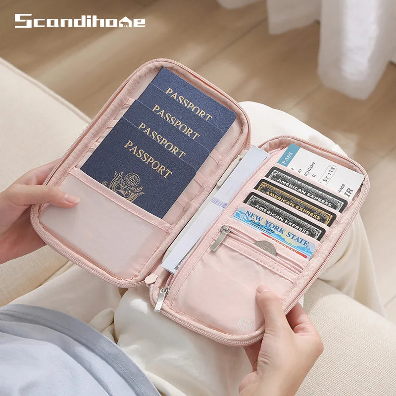 RFID Blocking Passport Holder Travel Wallet Durable Anti-Theft Card Slots Protective Case Flights Travel Organizer for Women Men