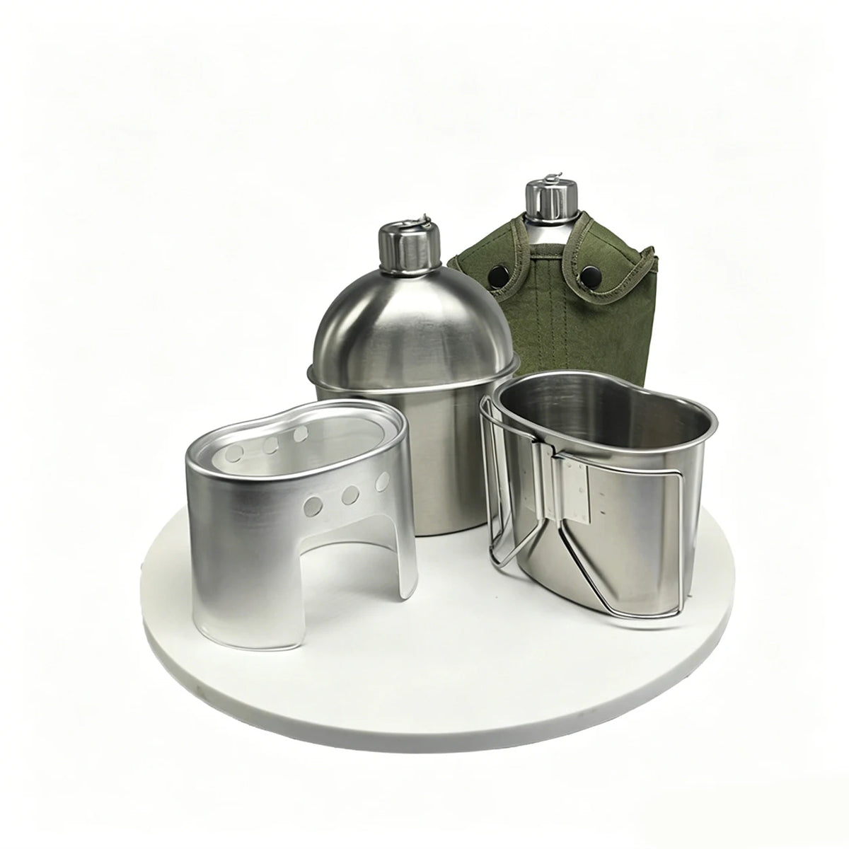 1L Military Tactical Canteen Bottle with Pouch, Outdoor Army Water Kettle for Camping, Hiking, Backpacking, Survival Gear