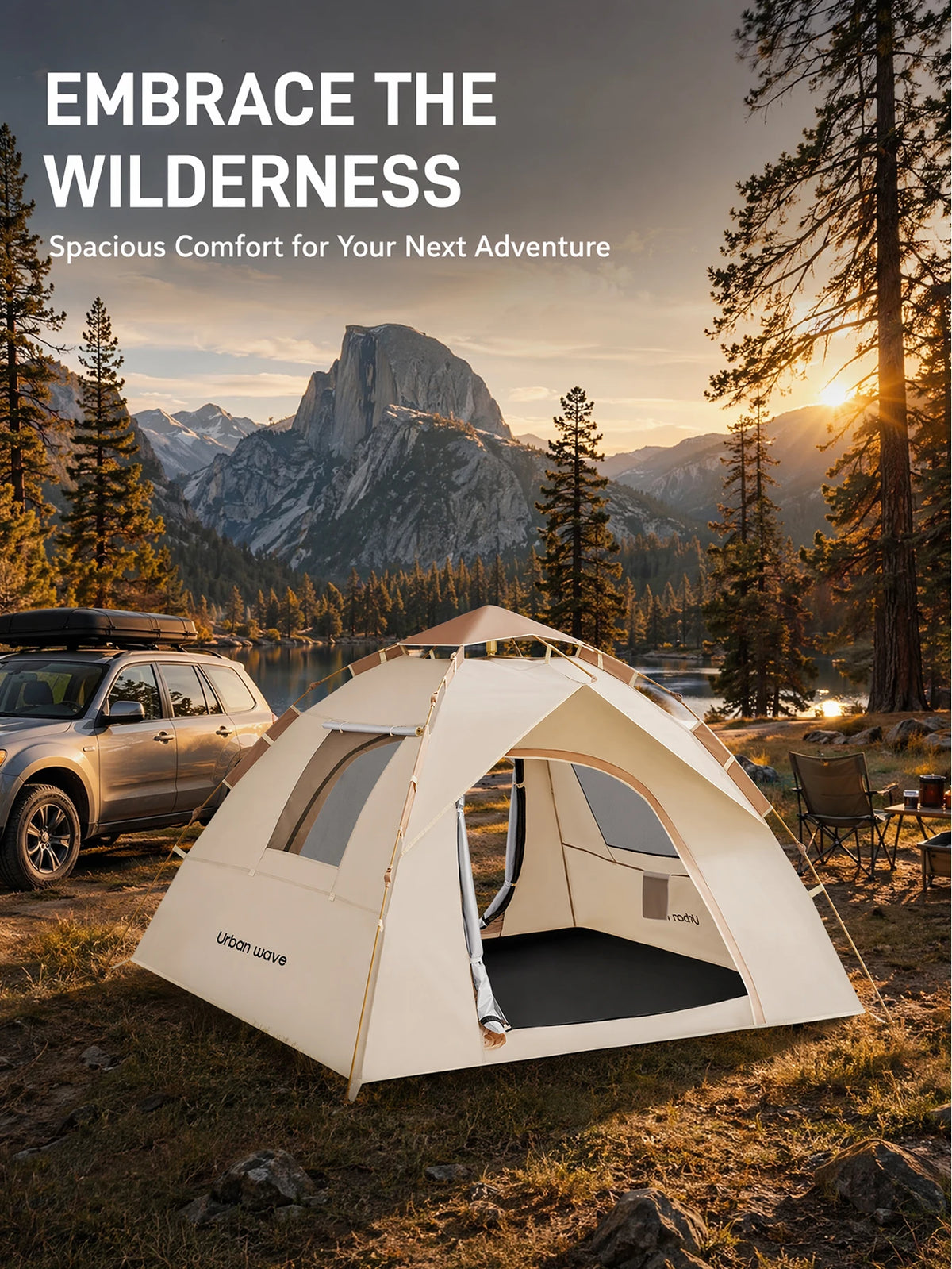 Automatic Pop-up Camping Tent, Windproof, Sunproof, and Waterproof, Suitable for Park Camping Trips, Wilderness Hiking and Adventure, Beach Family Vacations, Portable and Foldable, the Perfect Holiday Gift.