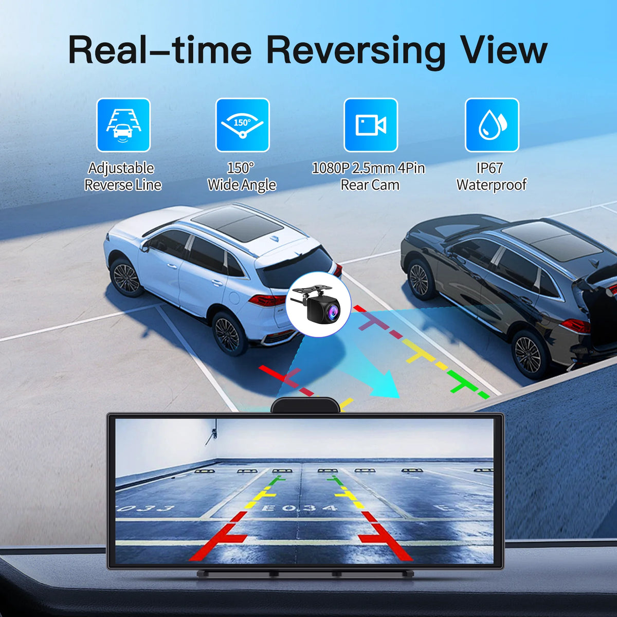 Imagebon 11.4" 4K Dash Camera Wireless CarPlay & Android Auto Display 5G WiFi Bluetooth GPS Navigation AI Voice Control Smart Screen DVR