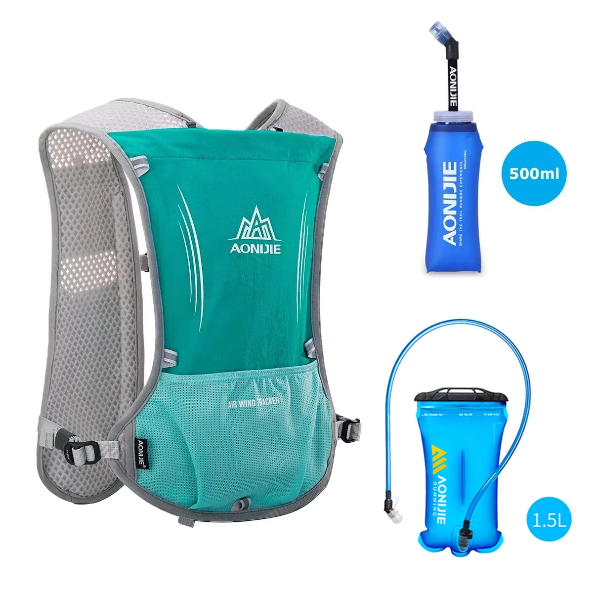 AONIJIE E913S 5L Hydration Backpack Rucksack Bag Vest Harness For 1.5L Water Bladder Hiking Camping Running Marathon Race Sports
