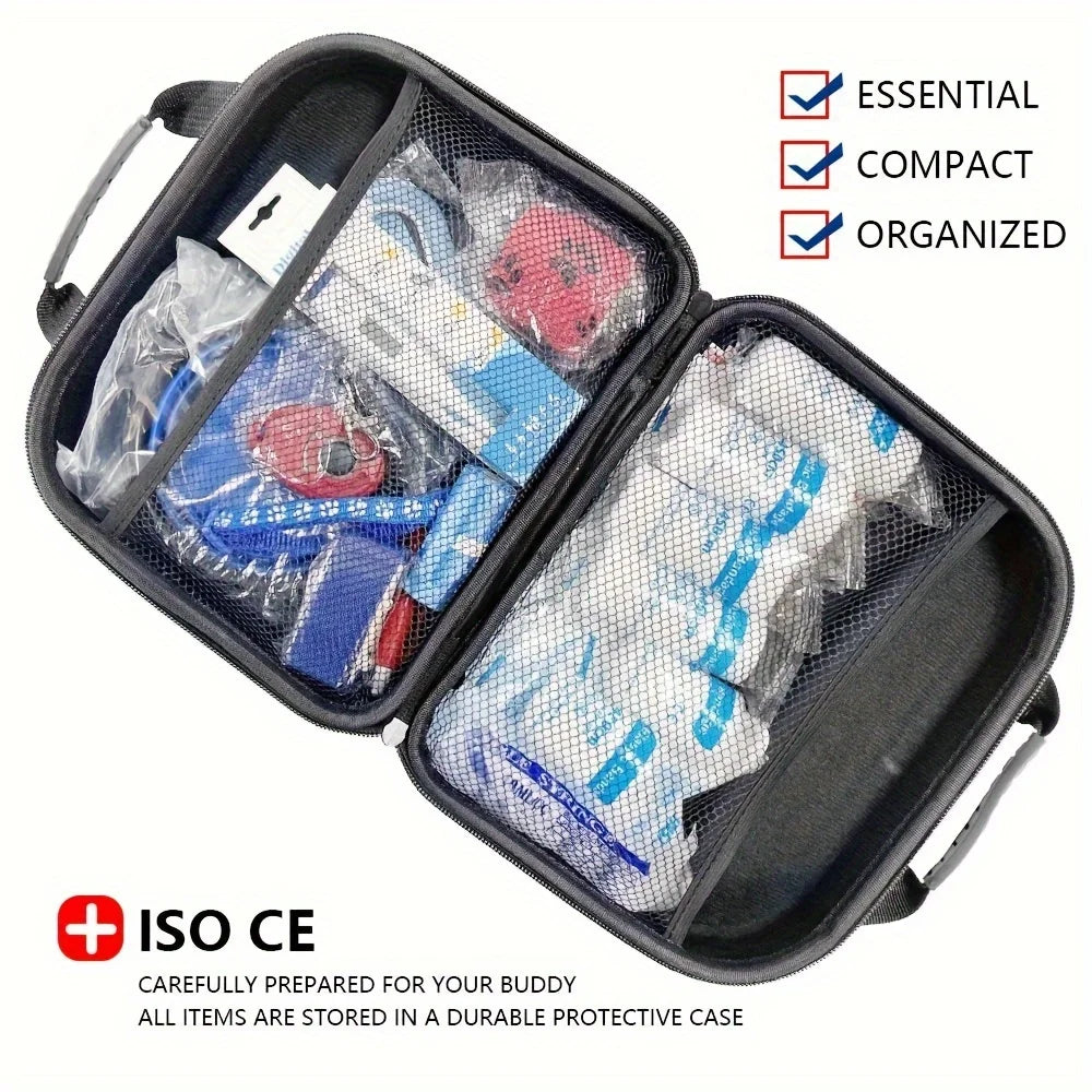 61pcs portable EVA emergency dog and cat pet first aid kit set for outdoor travel and camping with medical supplies