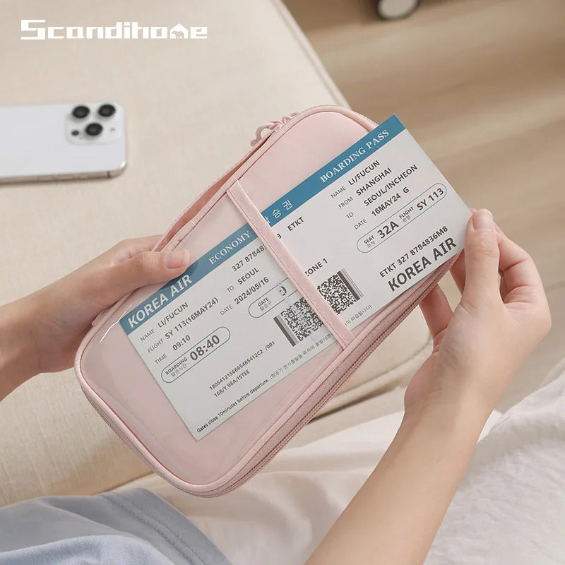 RFID Blocking Passport Holder Travel Wallet Durable Anti-Theft Card Slots Protective Case Flights Travel Organizer for Women Men