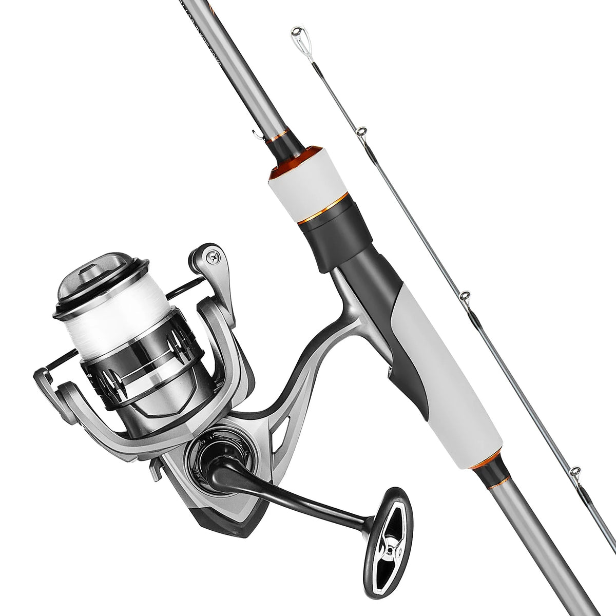 SucceBuy Rod and Fishing Reel Combo IM6/7 Carbon Fiber Spinning Rod with 6.5/7 ft Two-Piece 7+1 Ball Bearings EVA Handle Guides