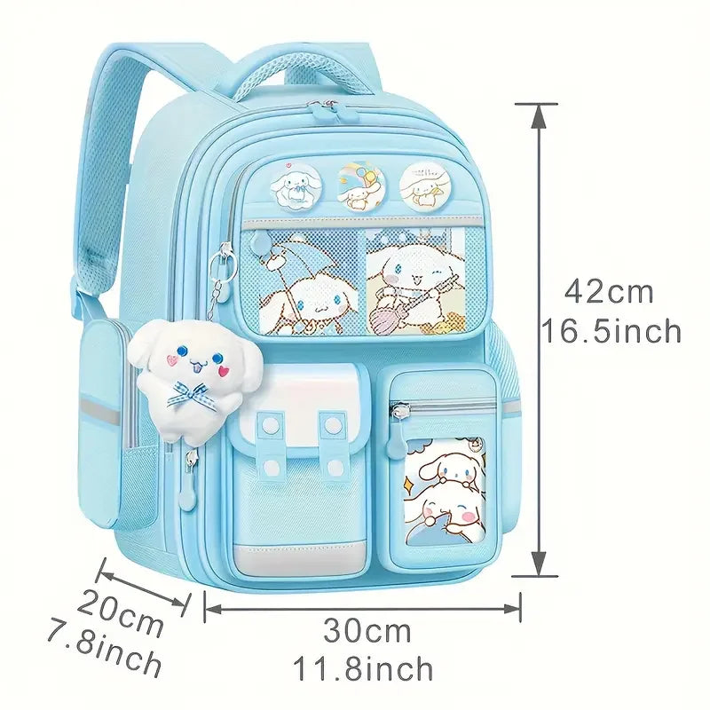 The Mesuca Kawaii Girls Backpack Cute Purple School Bag for Teens Aesthetic Bookbag with Plush Charm, Multi Pocket Lightweight Student Backpack for School Travel Daily Use