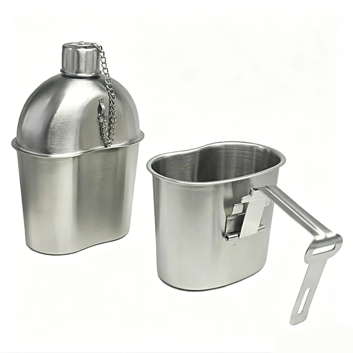 1L Military Tactical Canteen Bottle with Pouch, Outdoor Army Water Kettle for Camping, Hiking, Backpacking, Survival Gear