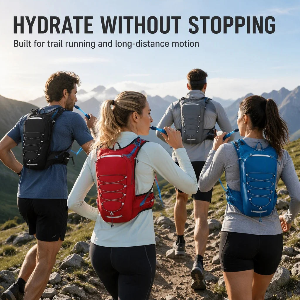 Running Hydration Vest Backpack Lightweight Multi‑Pocket Water Bag Holder For Trail Running Cycling Outdoor Sports
