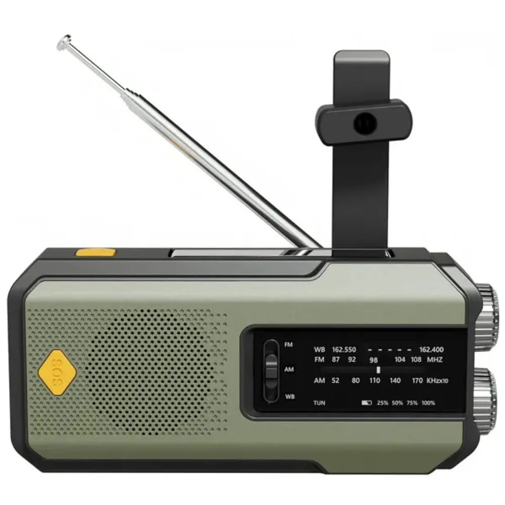 Emergency Solar Hand Crank Radio Multiband Digital Portable AM FM NOAA Weather Radio 2000mAh Power Bank Phone Charger LED Flashlight Torch Reading Light SOS Alarm Survival Gear for Camping Emergency Kit