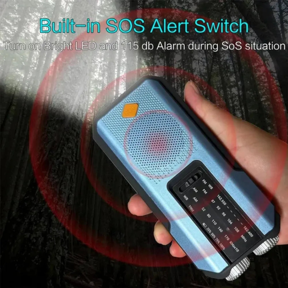 Emergency Solar Hand Crank Radio Multiband Digital Portable AM FM NOAA Weather Radio 2000mAh Power Bank Phone Charger LED Flashlight Torch Reading Light SOS Alarm Survival Gear for Camping Emergency Kit