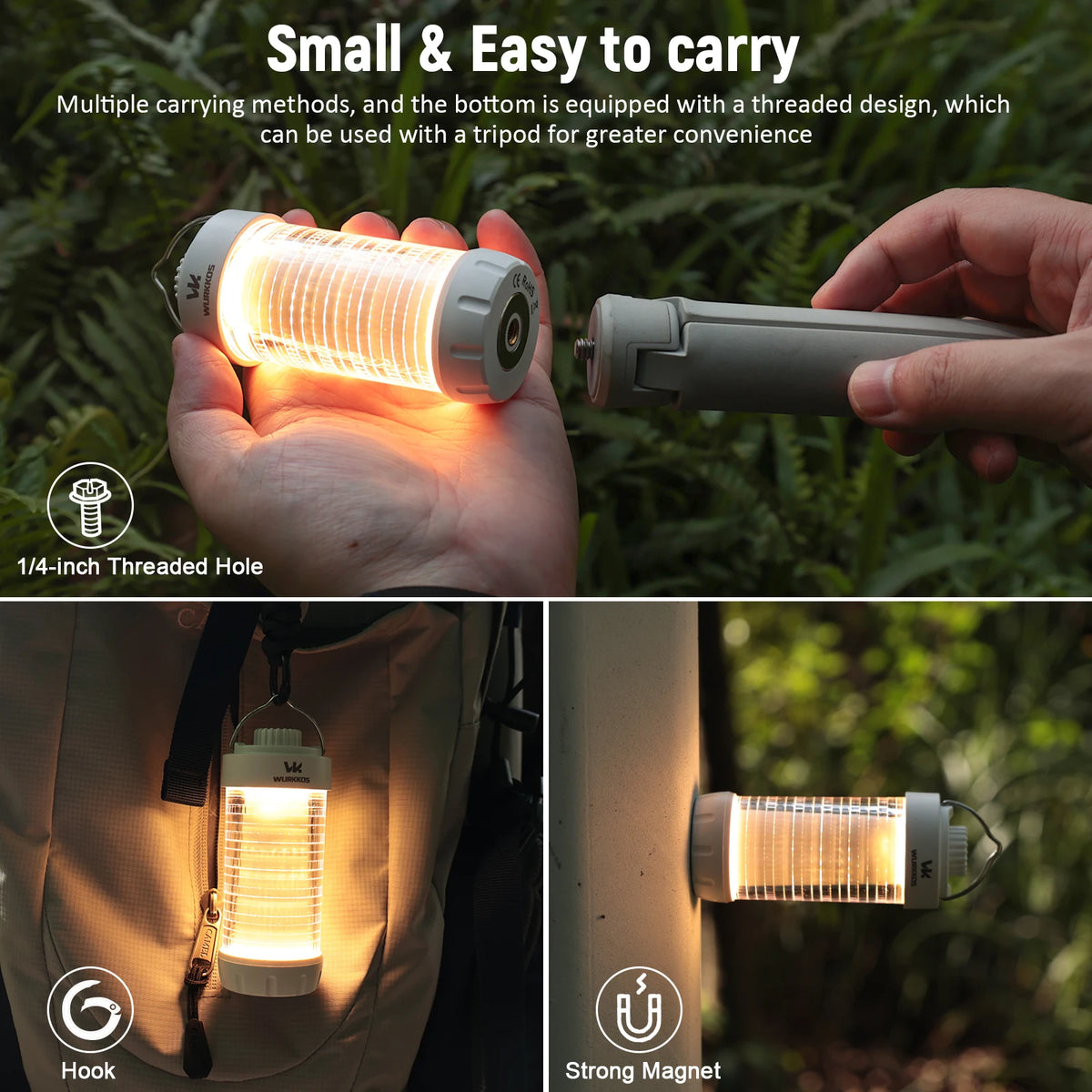 Wurkkos CL01 EDC Work Light Power Bank Small Outdoor Lamp Camping Flashlight 550LM Portable Magnetic Lamp 360° Mini Magnetic Lam