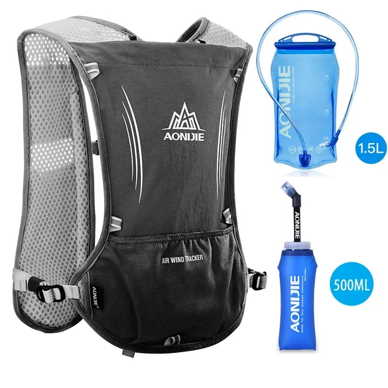 AONIJIE E913S 5L Hydration Backpack Rucksack Bag Vest Harness For 1.5L Water Bladder Hiking Camping Running Marathon Race Sports