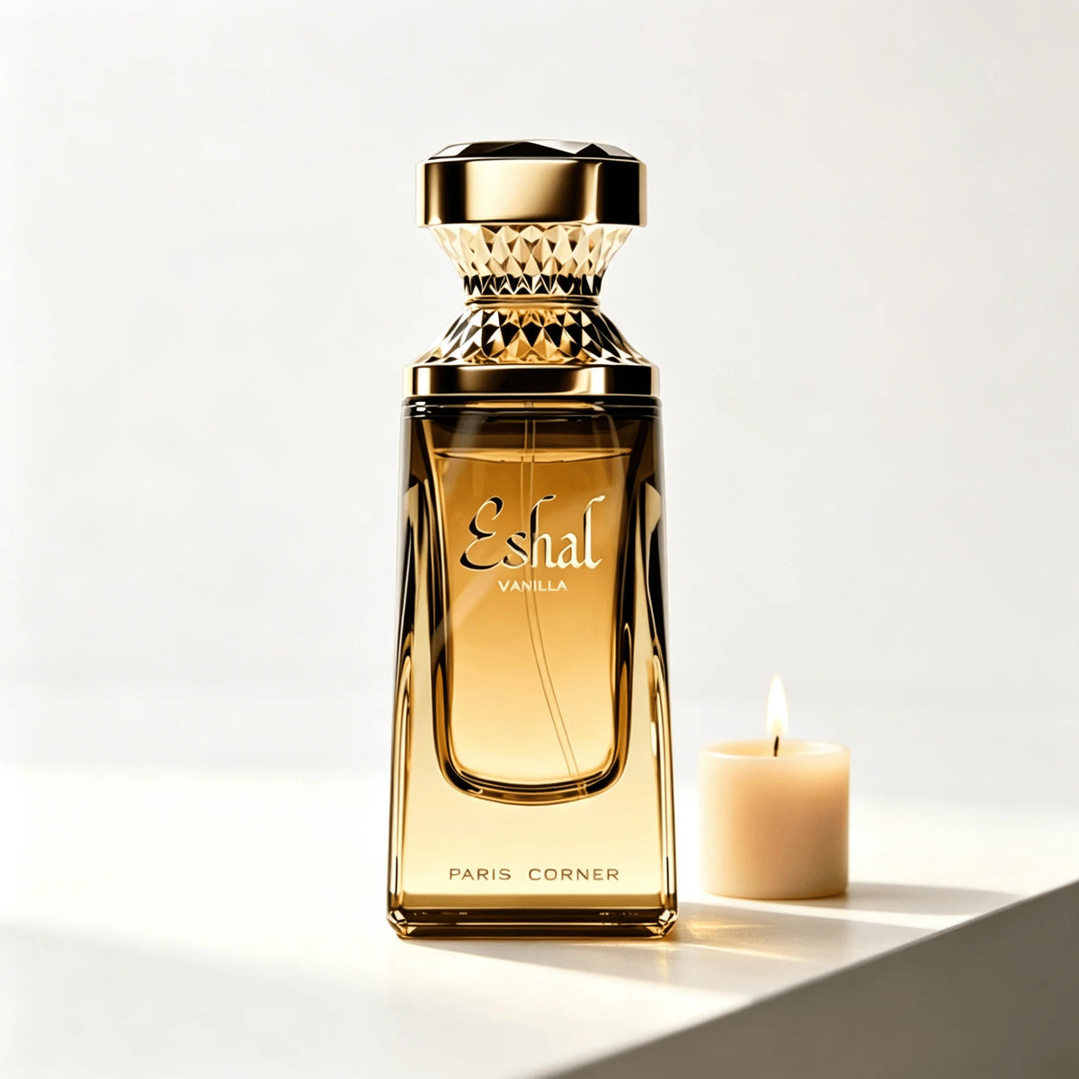 Paris Corner Eshal Vanilla Unisex Deodorant 24H Long Lasting Creamy Warm Vanilla Scent Anti Sweat Anti-Odor Body Spray Full Metallic Gold Transparent Bottle Luxury Arabian Scented Deodorant Gift for Men Women