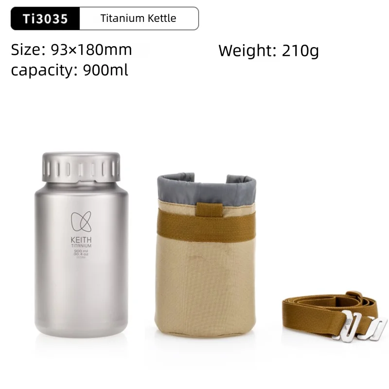 Keith Titanium Sports Bottle 900ml/1200ml Ultralight Leakproof Water Bottle, Wide Mouth Healthy Drinking Cup for Camping Hiking