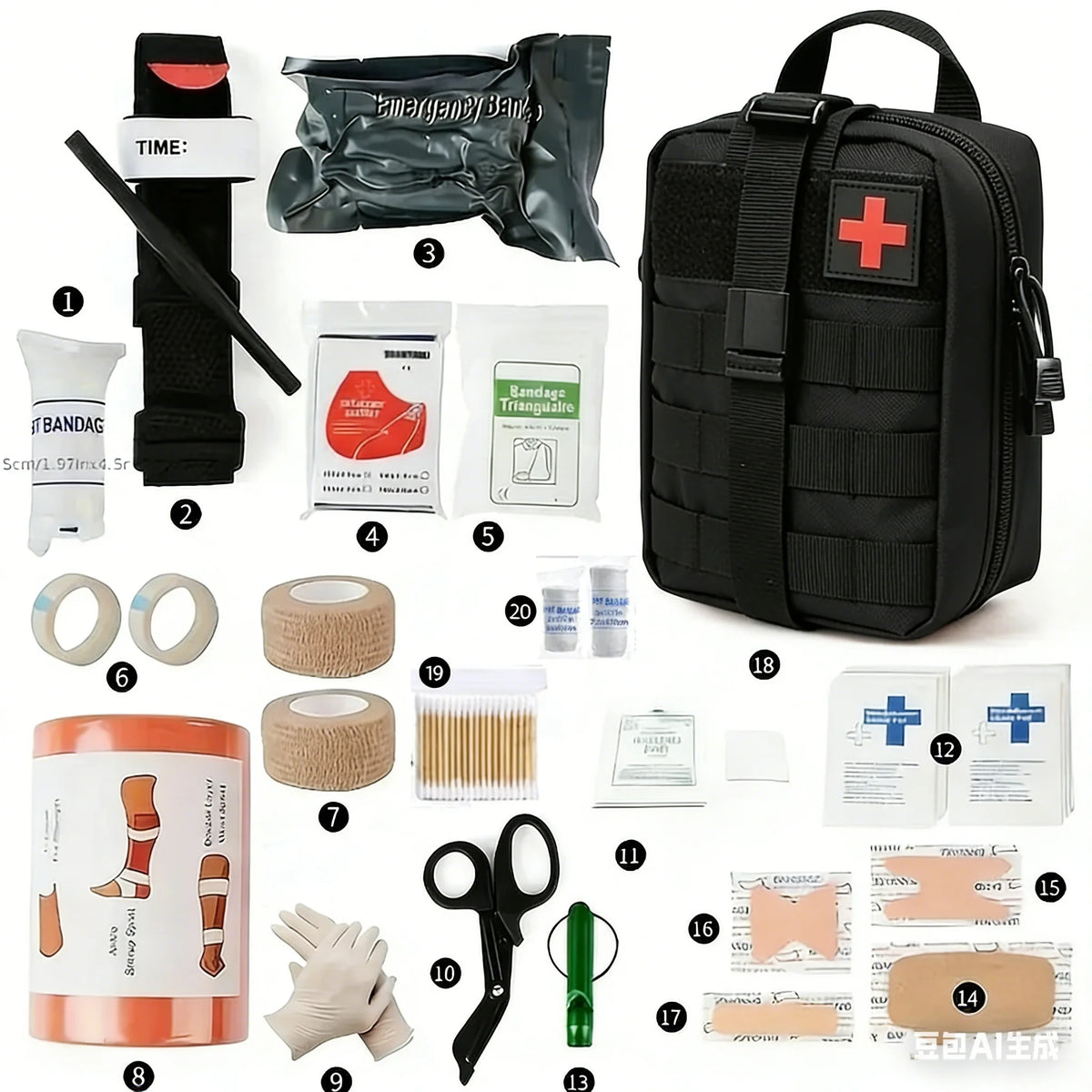337PCS Portable Emergency Kit Hand Emergency Kit Medical Rescue Kit Car Emergency Outside Travel First Aid Survival Supplies
