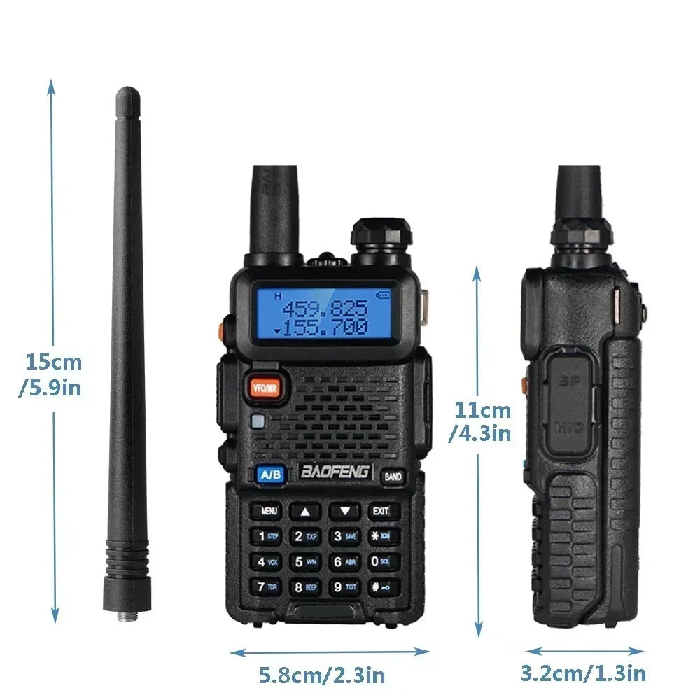 2pcs BAOFENG  5W 8W High Power Dual Band Two Way Radio Long Range Handheld Portable Walkies Talkies For Hunting